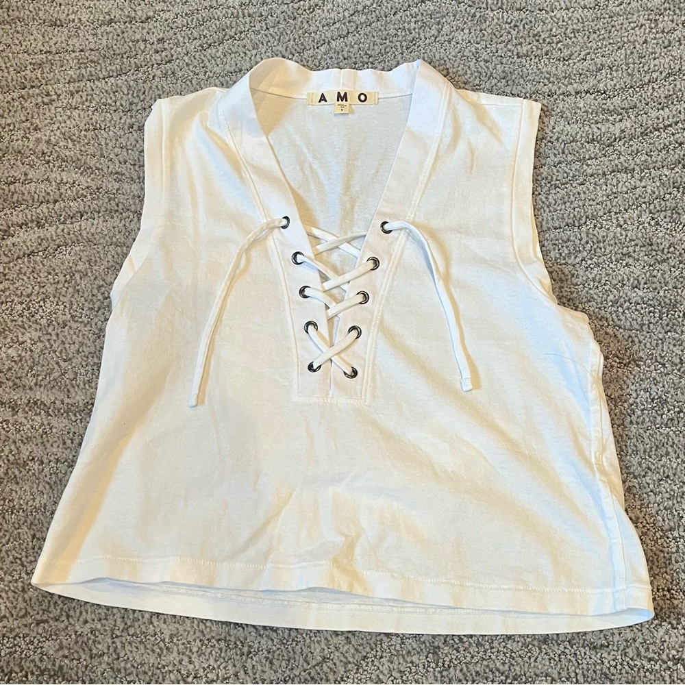 AMO Lace-Up Crop Top